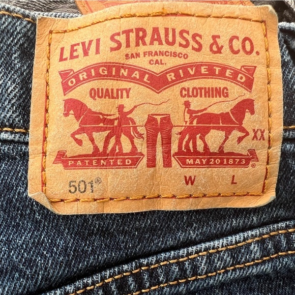 Levi’s 501 cutoff button fly jean shorts 25 denim high rise Salsa Shaker - Picture 7 of 10